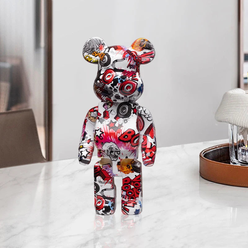 Graffiti Bear Art Sculpture Home Decor