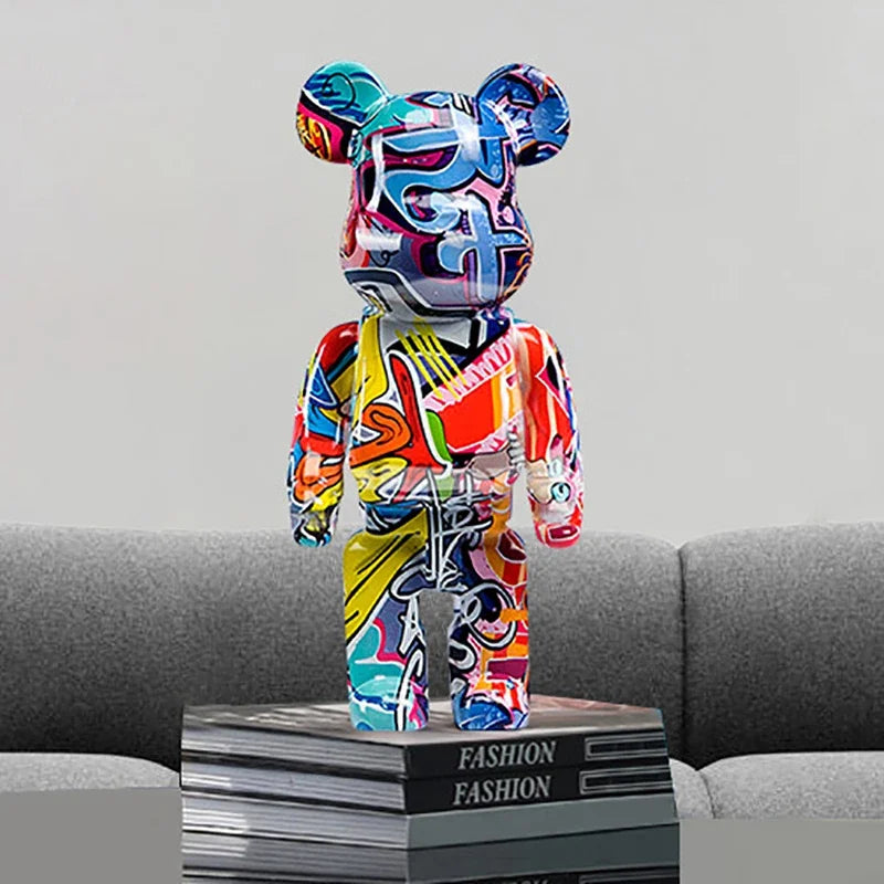 Graffiti Bear Art Sculpture Home Decor