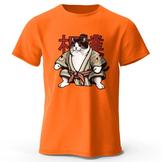 🐱 Sumo Cat Kimono Style Graphic Tee